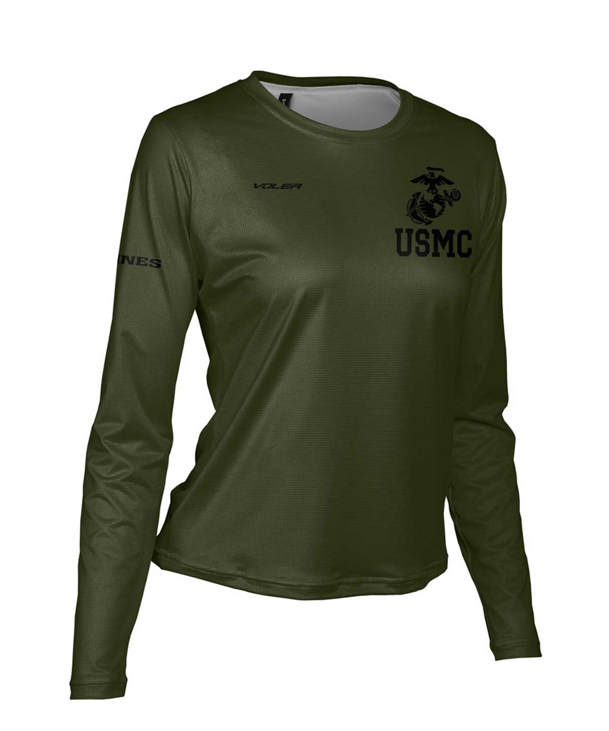 Women's USMC ENDURANCE Long Sleeve AIR TEE Shirt - olive and