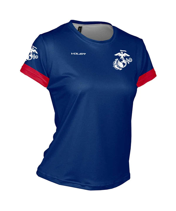 Women's USMC ENDURANCE AIR TEE - Red, White and Blue