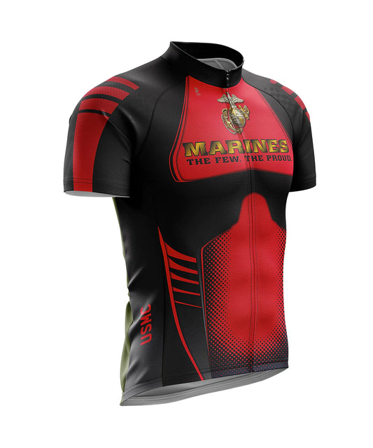 Classic Men's Marine Corps Cycling Jersey - USMC THE FEW. THE PROUD with Red and black